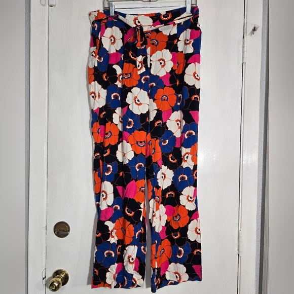Jules and Leopold Floral Waist Tie Pants Wide Leg Sz XL - Picture 6 of 10